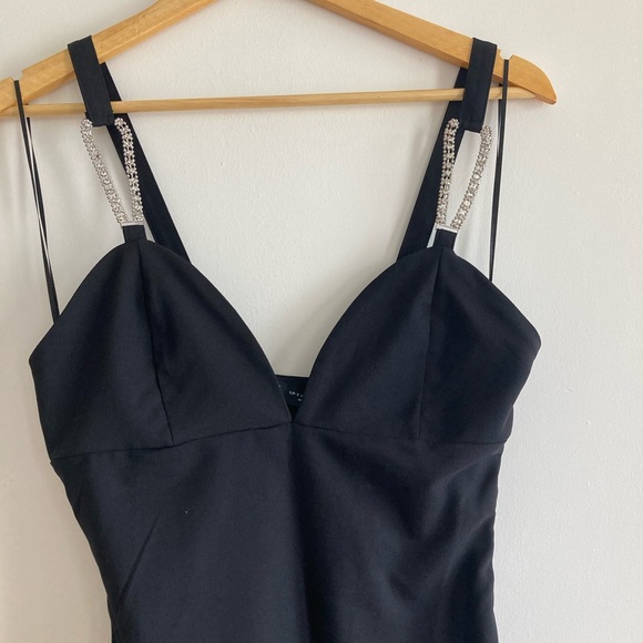 [ ₹1200 ] Zara Rhinestone Straps Black Dress - Picture 3 of 5